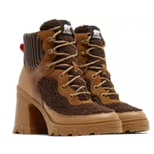 Sorel Women's Brex Heel Cozy Lace-Up Boots Tawny Buff Blackened Brown Size 7
