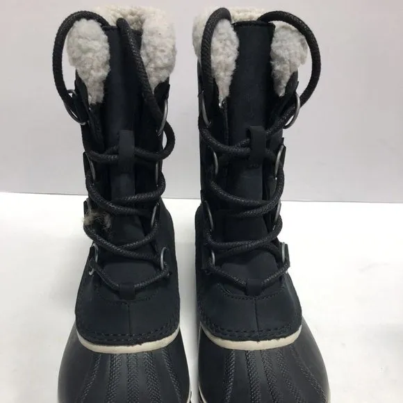 Sorel Women's Caribou Slim Black Winter Boots, Size 8.5 M.