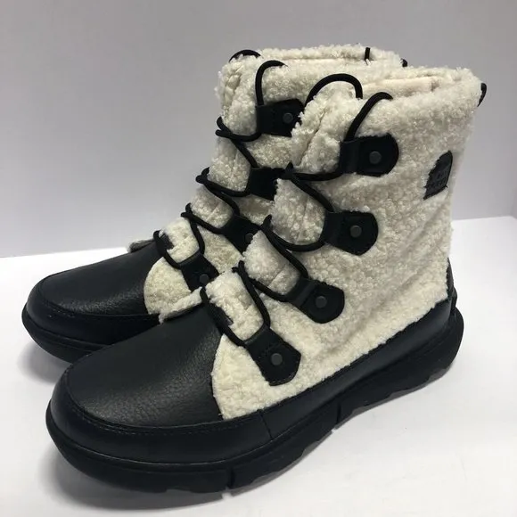 Sorel Women’s Explorer II Joan Cozy Winter Boots White/Black, Size 11M