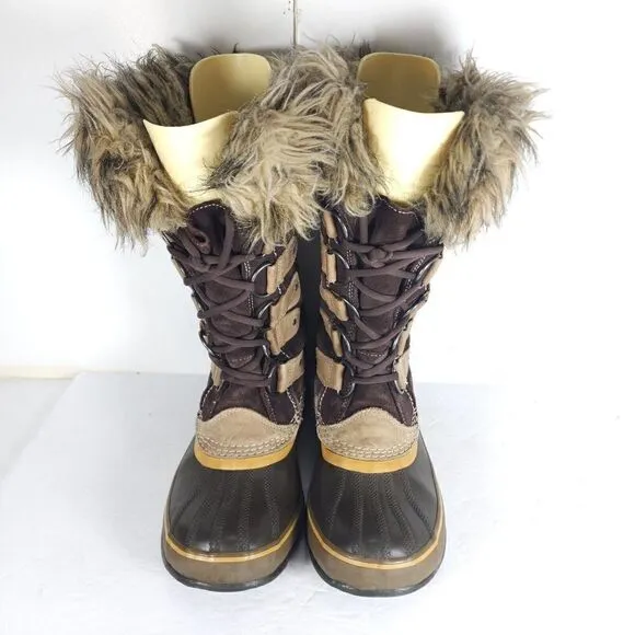 Sorel women's Joan Of Arctic Brown Size 8 Waterproof Insulated Winter Boots