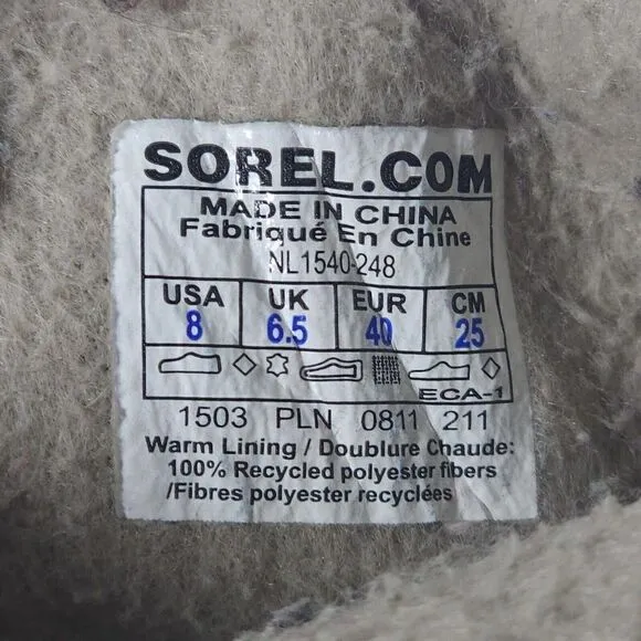 Sorel women's Joan Of Arctic Brown Size 8 Waterproof Insulated Winter Boots