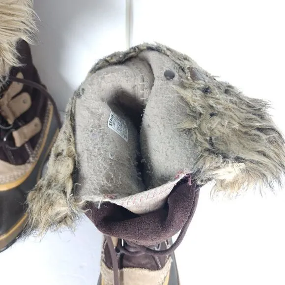 Sorel women's Joan Of Arctic Brown Size 8 Waterproof Insulated Winter Boots