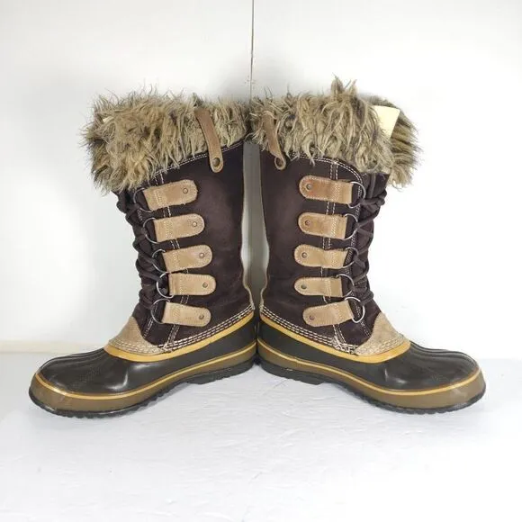 Sorel women's Joan Of Arctic Brown Size 8 Waterproof Insulated Winter Boots