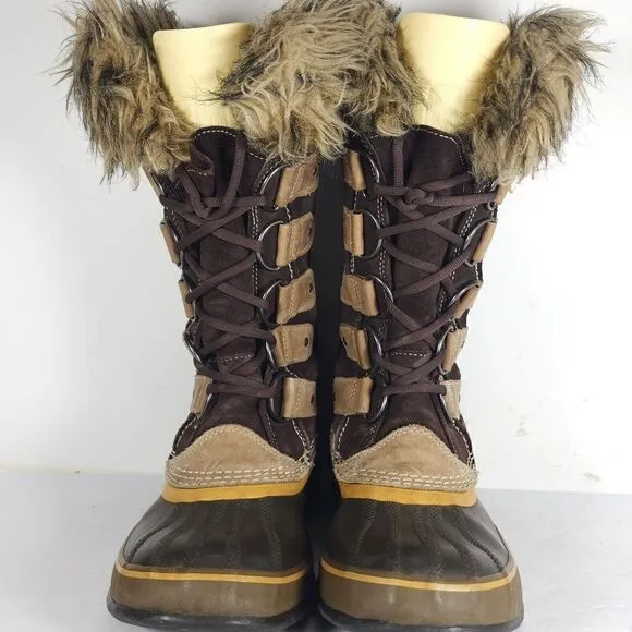 Sorel women's Joan Of Arctic Brown Size 8 Waterproof Insulated Winter Boots