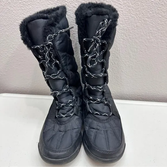 Sorel Women's NL3823-010 Size 8 Black Waterproof Lace Up Boots