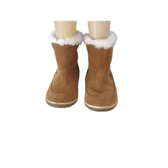 Sorel Womens Out N About Snow Bootie Size 9M Brown Suede Fur Lined Rubber Sole