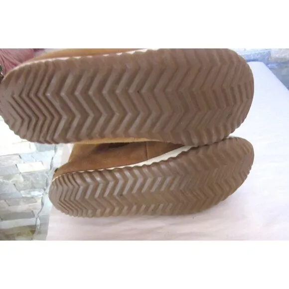 Sorel Womens Out N About Snow Bootie Size 9M Brown Suede Fur Lined Rubber Sole