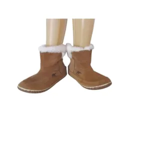 Sorel Womens Out N About Snow Bootie Size 9M Brown Suede Fur Lined Rubber Sole