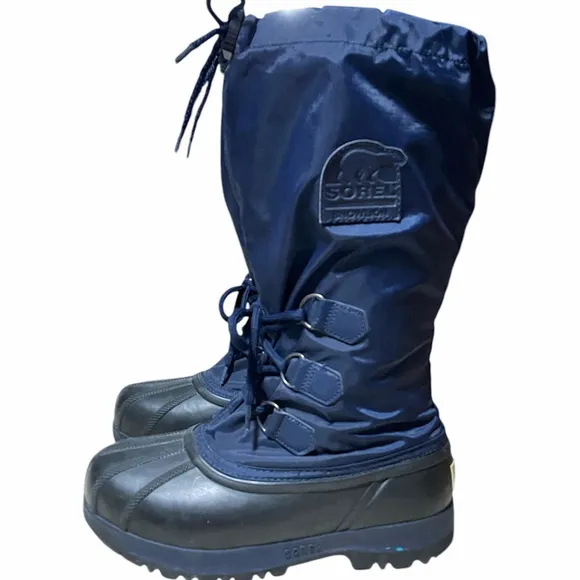 Sorel Womens Sz 6 Snowlion II Insulated Boots Rubber Winter Snow Blue NL1070-429