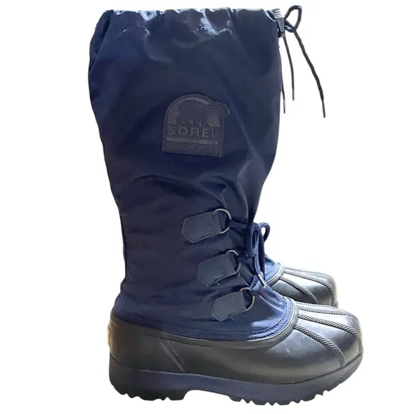 Sorel Womens Sz 6 Snowlion II Insulated Boots Rubber Winter Snow Blue NL1070-429