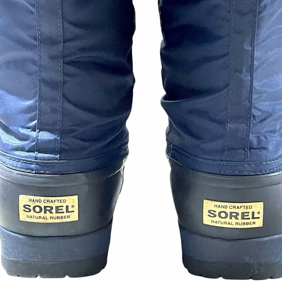 Sorel Womens Sz 6 Snowlion II Insulated Boots Rubber Winter Snow Blue NL1070-429