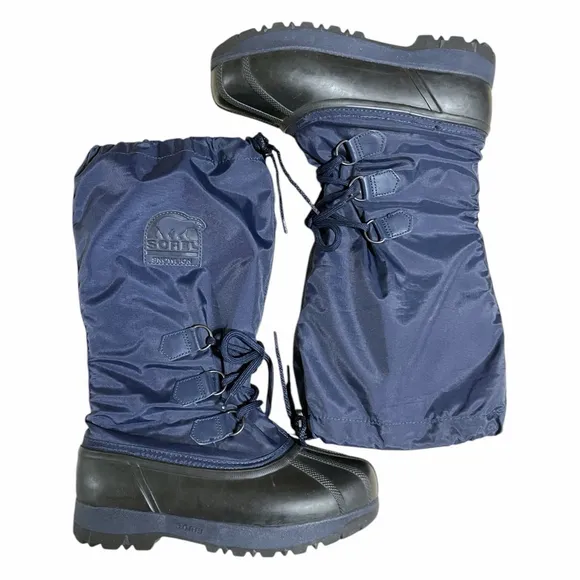 Sorel Womens Sz 6 Snowlion II Insulated Boots Rubber Winter Snow Blue NL1070-429