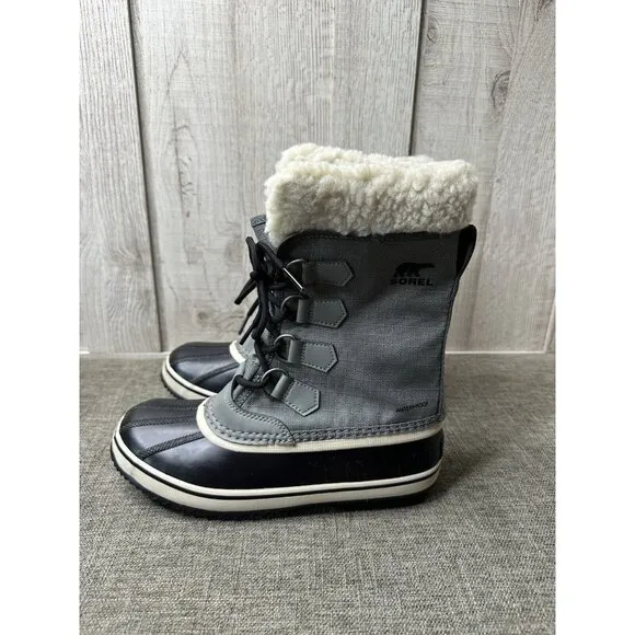 Sorel Womens Winter Carnival Boots Size 7 Quarry Black Waterproof Insulated