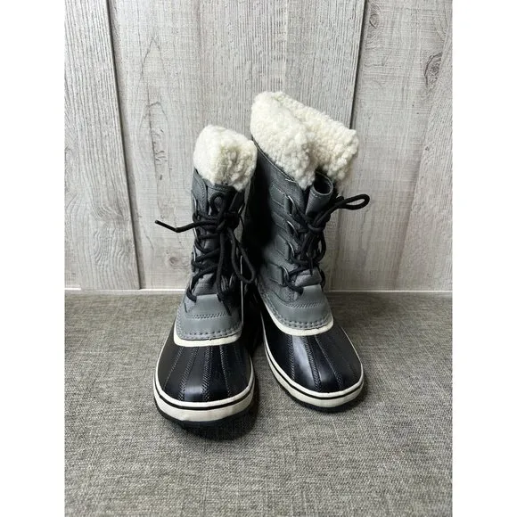 Sorel Womens Winter Carnival Boots Size 7 Quarry Black Waterproof Insulated