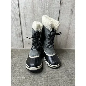 Sorel Womens Winter Carnival Boots Size 7 Quarry Black Waterproof Insulated