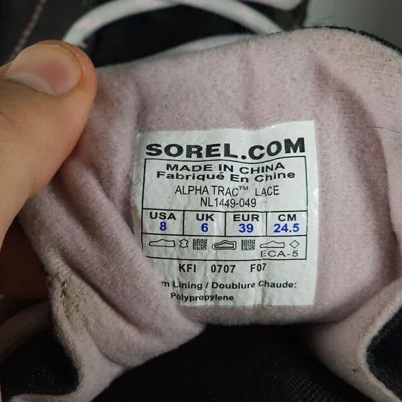 SOREL Women's AlphaTrac Pulley Lace US 8 Waterproof Insulated Winter Snow Boots