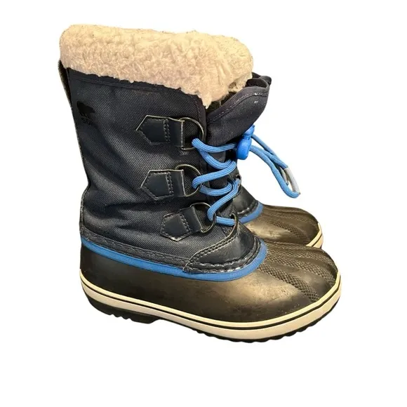 SOREL Yoot Pac Nylon Mid-High Teddy Fleece Snow Winter Boots Little Boy's Size 1