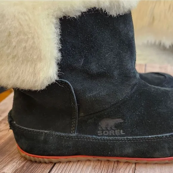 Sorel Black suede women's snoe boots