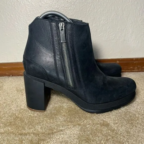 SOREL Blake Duel Zippers Waterproof Leather Platform Boot US 9