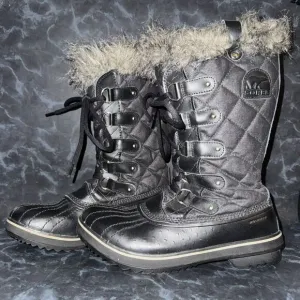 Sorel Tofino II Waterproof Black Winter Fur Outdoor Boots Womens Size 10.5