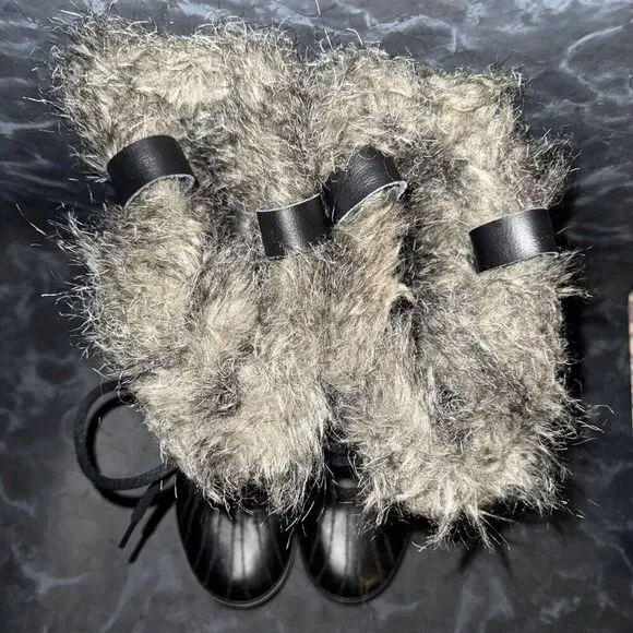Sorel Tofino II Waterproof Black Winter Fur Outdoor Boots Womens Size 10.5