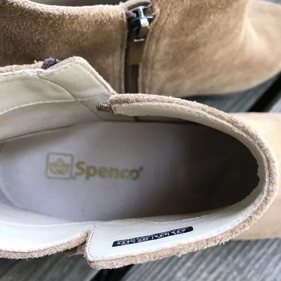 Spenco Orthotic Leather Ankle Boots - Abbey wheat 8 M Women's New Western