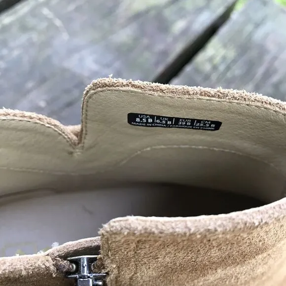 Spenco Orthotic Leather Ankle Boots - Abbey wheat 8 M Women's New Western