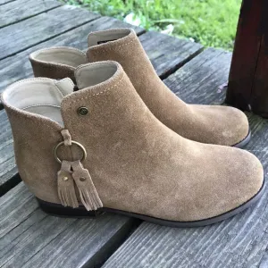 Spenco Orthotic Leather Ankle Boots - Abbey wheat 8 M Women's New Western