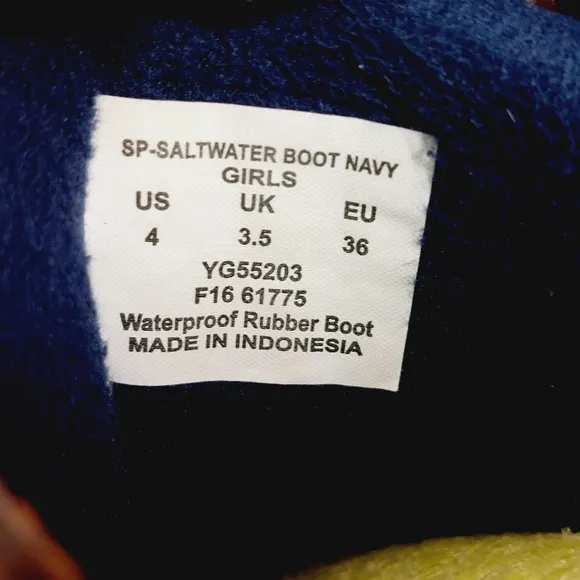 Sperry Brown Navy Blue Girls Outdoor Waterproof Rubber Boots W155