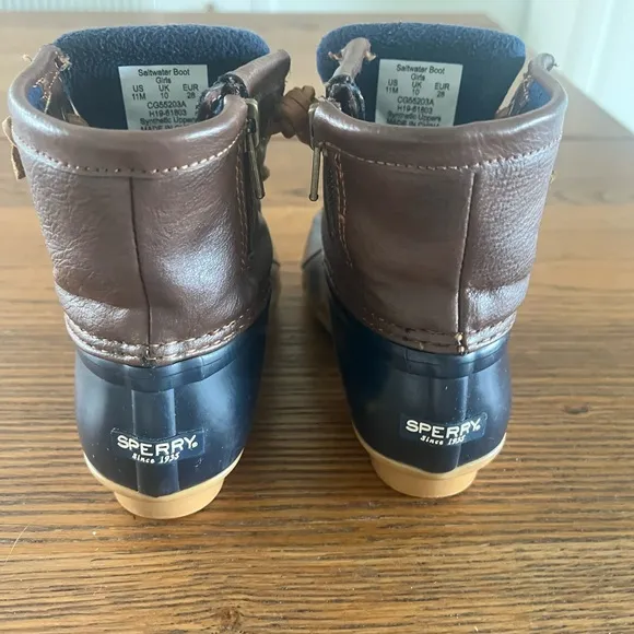 Sperry Kids Saltwater Duck Boots Size 11M Navy