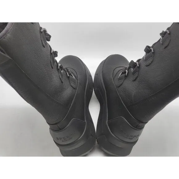 Sperry Kittery Boots Womens Size 8M Black Leather Wool Lined