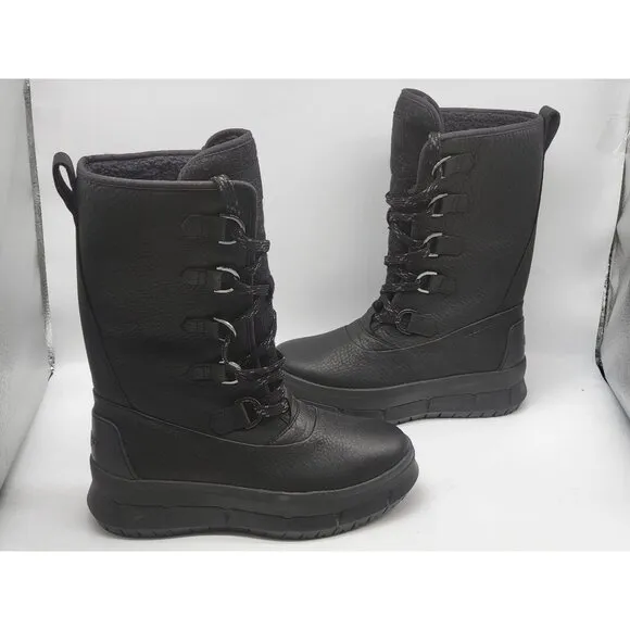 Sperry Kittery Boots Womens Size 8M Black Leather Wool Lined
