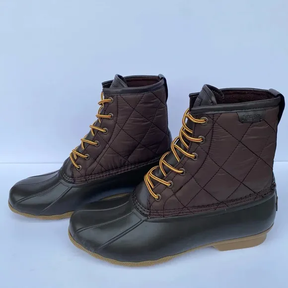 Sperry Men Top Sider Saltwater Nylon Brown Duck Boots quilted size 11