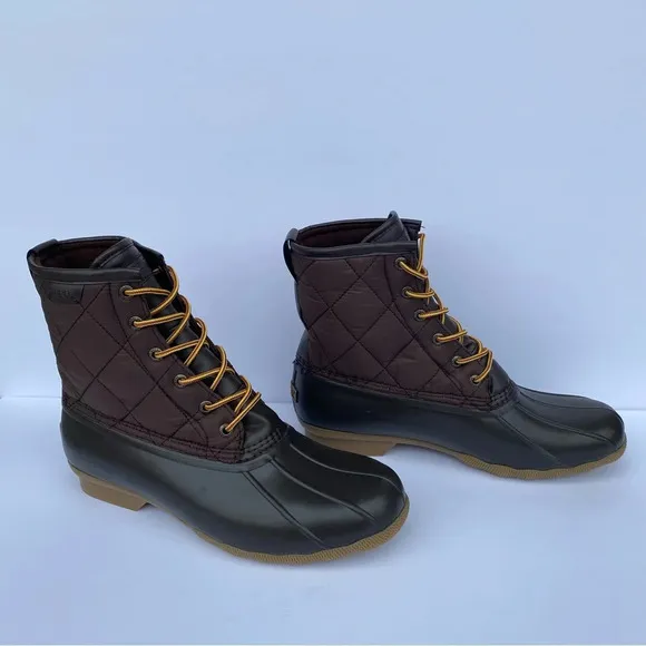 Sperry Men Top Sider Saltwater Nylon Brown Duck Boots quilted size 11