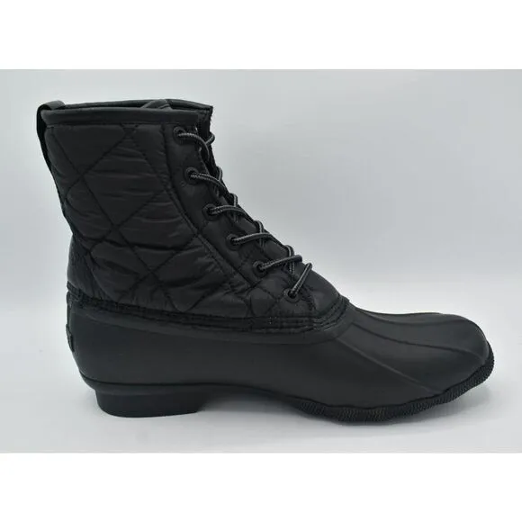 Sperry Mens Size 10 M Saltwater Nylon Water Resistant Lace Up Black Duck Boots