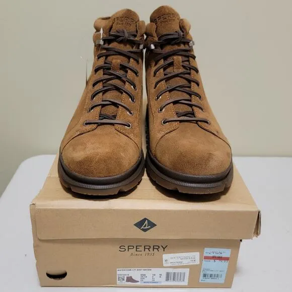 Sperry Top-Sider Men Watertown LTT Waterproof Hiker Boots US 10M Brown Suede