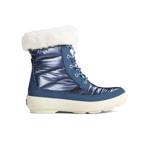 Sperry Top-Sider Navy Shimmer Bearing Plushwave Cold Weather Duck Boots Size 6