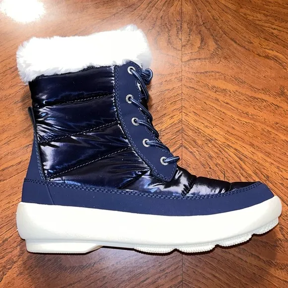 Sperry Top-Sider Navy Shimmer Bearing Plushwave Cold Weather Duck Boots Size 6