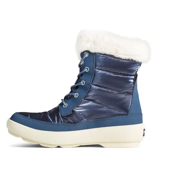 Sperry Top-Sider Navy Shimmer Bearing Plushwave Cold Weather Duck Boots Size 6