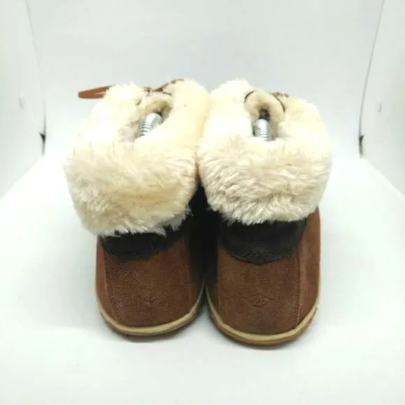 Sperry Top Sider Womens Brown Suede Leather Fur Lined Boots Size 9 M Boots Sperr
