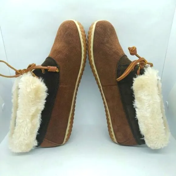 Sperry Top Sider Womens Brown Suede Leather Fur Lined Boots Size 9 M Boots Sperr