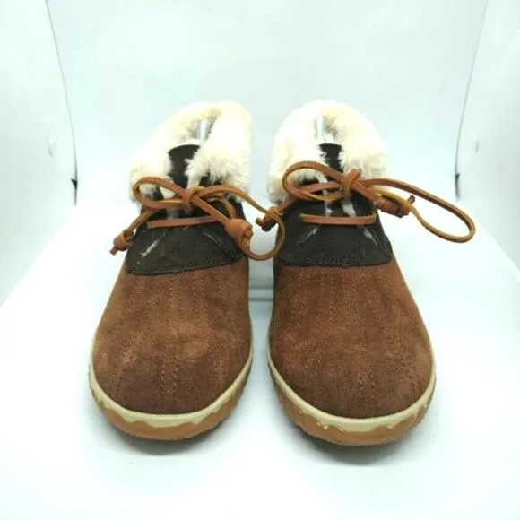 Sperry Top Sider Womens Brown Suede Leather Fur Lined Boots Size 9 M Boots Sperr