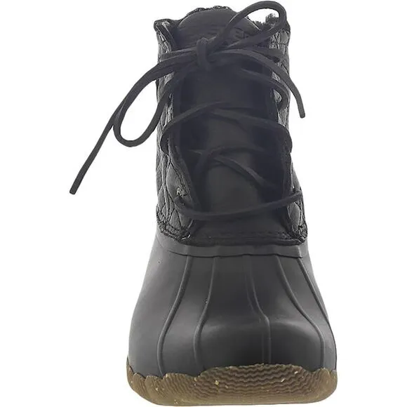 Sperry Womens Sider Saltwater Winter Lux Black Pac Boots Cold Weather NWOB