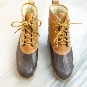 Sporto Duck Boots Brown and Tan Vintage 80s/90s Size 6