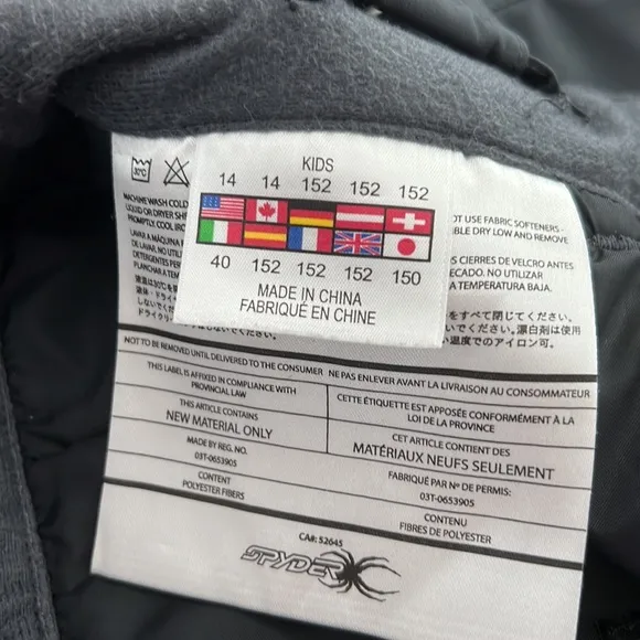 Spyder Boys Insulated Ski Pants Size 14