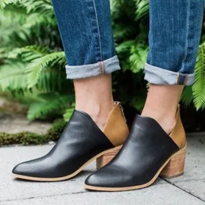 Sseko Two-Tone leather V Boot womens ankle boots size 8