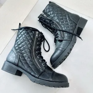 Steve Madden Combat Boots black leather/NWOB