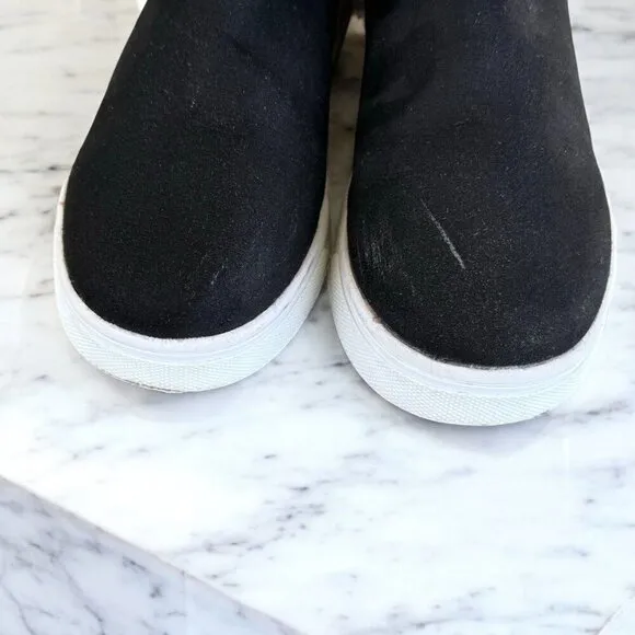 Steve Madden Harmoni Black Faux Fur Cuff Sneaker Boots Girls Size 5