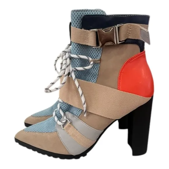 Steve Madden Illusion Women's Size 9 Blue Multi Boots Heels