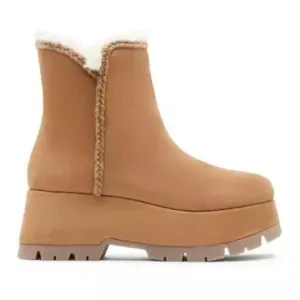Steve Madden Tailor Boots Women's Size 8 Chestnut Suede Upper Platform Faux Fur